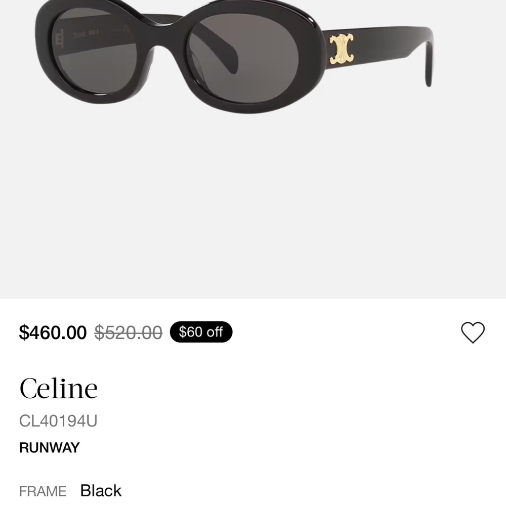 Celine Black Sunglasses